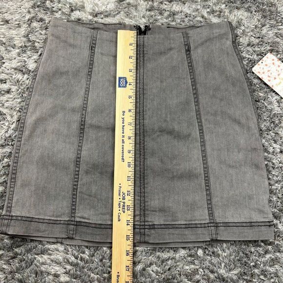 Free People Skirt Woman 8 Gray Modern Novelty Mini Skirt Denim Preppy - Picture 4 of 7